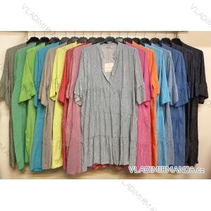 Košeľa predĺžená/šaty letné košeľové 3/4 rukáv dámske prúžok (S/M ONE SIZE) TALIANSKA MÓDA IMP16822A6076