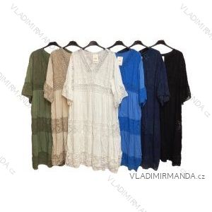Šaty letné krajkové krátky rukáv dámska (S/M ONE SIZE) TALIANSKA MÓDA IMP16822A21121