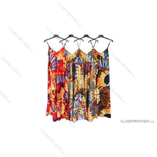 Šaty letné na ramienka dámske (S/M ONE SIZE) TALIANSKA MÓDA IMPLM22R0855