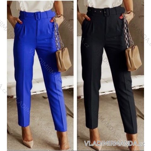 Nohavice dlhé elegantné s opaskom dámske (S-2XL) TALIANSKA MÓDA IMWB22120