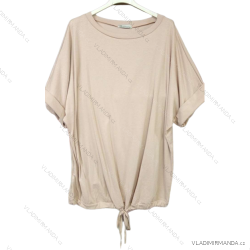 Tričko/tunika krátky rukáv dámska nadrozmer (XL/2XL ONE SIZE) TALIANSKA MóDA IM422250/DR starorůžová