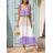 Šaty dlhé na ramienka dámske pruhy (S/M/L/XL ONE SIZE) TALIANSKA MÓDA IMD22529 ružová S/L