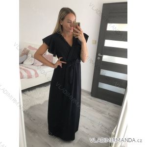 Šaty dlhé letné elegantný krátky rukáv dámske (S/M/L ONE SIZE) TALIANSKA MÓDA IMWB221536