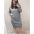 Šaty teplé dlhý rukáv dámska (L / XL ONE SIZE) TALIANSKÁ MÓDA IM421MIA <p>šedá</p> L-XL