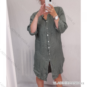 Šaty košeľové 3/4 rukáv dámske ( XL / 3XL ONE SIZE) TALIANSKA MóDA IM721PAOLO/DR