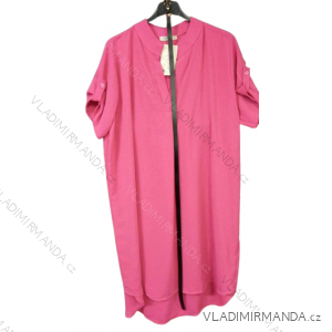Tunika predĺžená/šaty s opaskom krátky rukáv dámska (M/L/XL ONE SIZE) TALIANSKA MÓDA IMWT22050/DR
