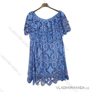 Šaty letné bavlnené krátky rukáv dámske nadrozmer (L/XL ONE SIZE) TALIANSKA MÓDA IMWC222136/DR