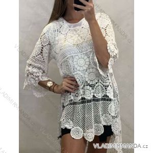 Prehoz tunika plážová letná čipková 3/4 rukáv dámska (S/M/L ONE SIZE) TALIANSKA MóDA IMWC232375