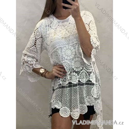 Prehoz tunika plážová letná čipková 3/4 rukáv dámska (S/M/L ONE SIZE) TALIANSKA MóDA IMWC232375