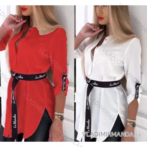 Košile prodloužená s páskem 3/4 rukáv dámské (S/M ONE SIZE) ITALSKÁ MÓDA IMWC221814