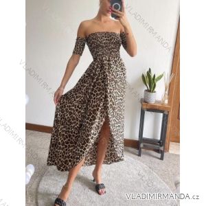 Šaty dlhé letný carmen krátky rukáv dámske (S/M ONE SIZE) TALIANSKA MÓDA IMPBB22S3488