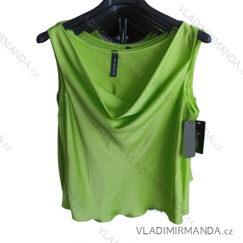 Top letný saténový bez rukávov dámsky (S/M/L ONE SIZE) TALIANSKA MÓDA IMH22181