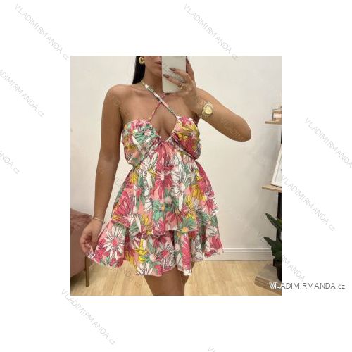 Šaty letné na ramienka dámske (S/M ONE SIZE) TALIANSKA MÓDA IMPBB22B8762