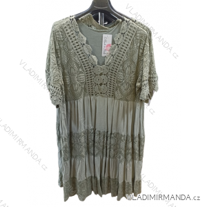 Šaty letné krajkové krátky rukáv dámska nadrozmer (XL/2XL/3XL ONE SIZE) TALIANSKA MÓDA IMN22060