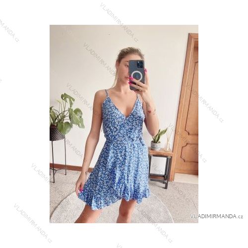 Šaty letné na ramienka dámske (S/M ONE SIZE) TALIANSKA MÓDA IMPBB22P22706