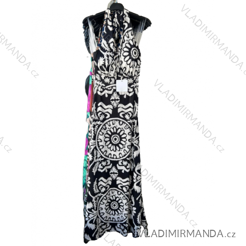 Šaty dlhé bez rukávov letné icecool dámske (S/M/L ONE SIZE) TALIANSKA MÓDA IMM22974