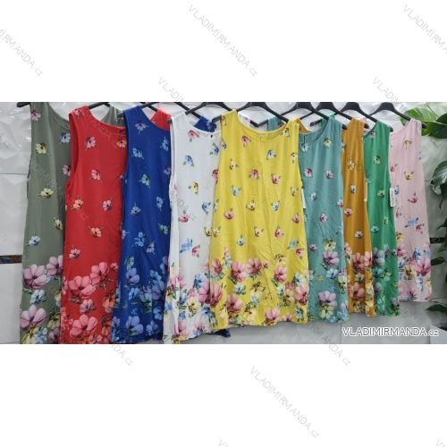 Šaty letné bez rukávu dámske nadrozmer (M/L/XL ONE SIZE) TALIANSKA MÓDA IMWD222989