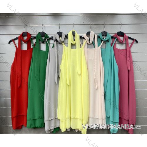 Šaty letné šifónové bez rukávov dámske (S/M ONE SIZE) TALIANSKA MÓDA IMWG222994