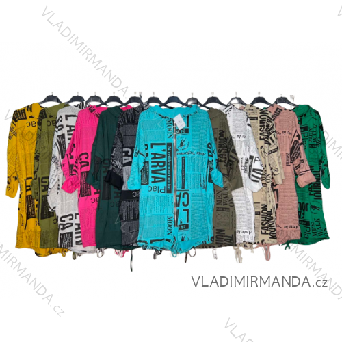 Mikina oversize na zips s kapucňou dlhý rukáv dámska nadrozmer (XL/2XL/3XL ONE SIZE) TALIANSKA MÓDA IM422816