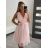 Šaty spoločenské elegantné krátke bez rukávov tilové dámske Nikol (S/M ONE SIZE) TALIANSKA MóDA IMM22305/DR