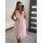 Šaty spoločenské elegantné krátke bez rukávov tilové dámske Nikol (S/M ONE SIZE) TALIANSKA MóDA IMM22305/DR
