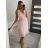 Šaty spoločenské elegantné krátke bez rukávov tilové dámske Nikol (S/M ONE SIZE) TALIANSKA MóDA IMM22305/DR