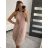 Šaty elegantné bez rukávov dámske (S/M ONE SIZE) TALIANSKA MÓDA IMD22307zv. ružová