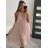 Šaty elegantné bez rukávov dámske (S/M ONE SIZE) TALIANSKA MÓDA IMD22307zv. ružová