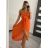Šaty šifónové dlhé letné na ramienka dámske (S/M ONE SIZE) TALIANSKA MÓDA IMM22FS52532/DR S/M oranžová
