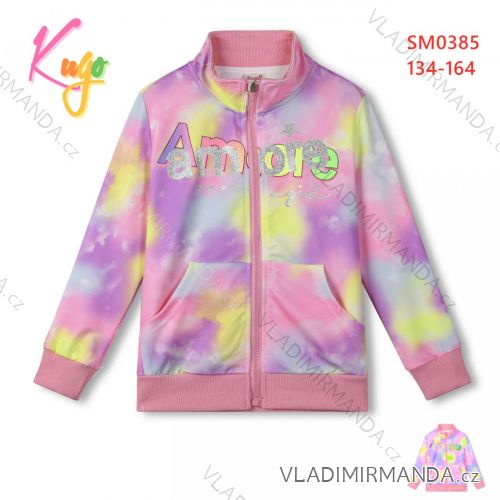 Mikina na zips dlhý rukáv dorast dievčenské (134-164) KUGO SM0385