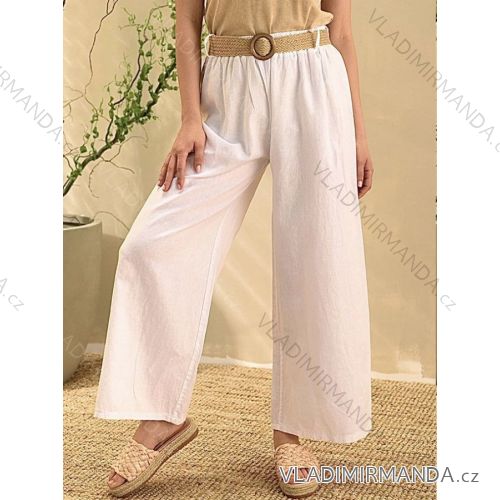 Nohavice dlhé letné s opaskom dámske (S/M ONE SIZE) TALIANSKA MÓDA IMWA222996
