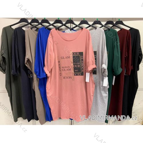 Šaty klasik 3/4 dlhý rukáv dámske nadrozmer (XL/2XL ONE SIZE) TALIANSKA MóDA IMC22519