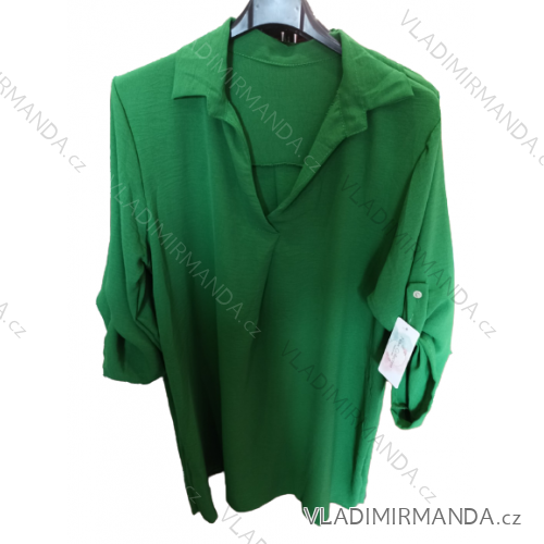 Šaty košeľové 3/4 dlhý rukáv dámske nadrozmer (XL/2XL ONE SIZE) TALIANSKA MÓDA IMH22880