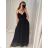 Šaty dlhé elegantné spoločenské na ramienka dámske (S/M ONE SIZE) TALIANSKA MÓDA IMPSH243670 béžová S/M