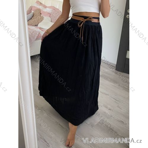 Sukňa dlhá dámska (S / M ONE SIZE) TALIANSKÁ MÓDA IM722063/DR čierna S/M