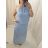 Šaty dlhé letné šifónové bez rukávov dámske (S/M/L ONE SIZE) TALIANSKA MÓDA IMWB22049/DR M / L neón zelená