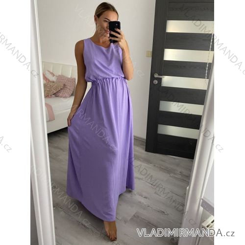 Šaty bez rukávu dlouhé letní dámské (S/M ONE SIZE) ITALSKÁ MÓDA IMWB25066