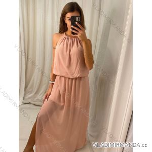Šaty dlhé letné šifónové bez rukávov dámske (S/M/L ONE SIZE) TALIANSKA MÓDA IMWB22049