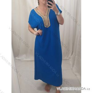 Šaty maxi dlhé oversize letný krátky rukáv dámske nadrozmerné (M/L/XL/2XL ONE SIZE) TALIANSKA MÓDA IMM22MS55153/DR