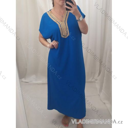 Šaty maxi dlhé oversize letný krátky rukáv dámske nadrozmerné (M/L/XL/2XL ONE SIZE) TALIANSKA MÓDA IMM22MS55153