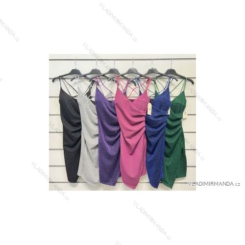 Šaty letné na ramienka dámske (S/M ONE SIZE) TALIANSKA MÓDA IMPSH223010