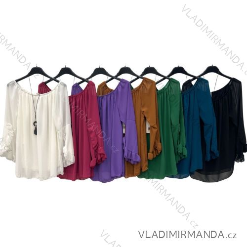 Tunika s príveskom dlhý rukáv dámska (S/M ONE SIZE) TALIANSKA MÓDA IMPLM22700600065