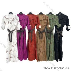Šaty dlhé košeľové dlhý rukáv dámske (S/M ONE SIZE) TALIANSKA MÓDA IMPLM22276500020