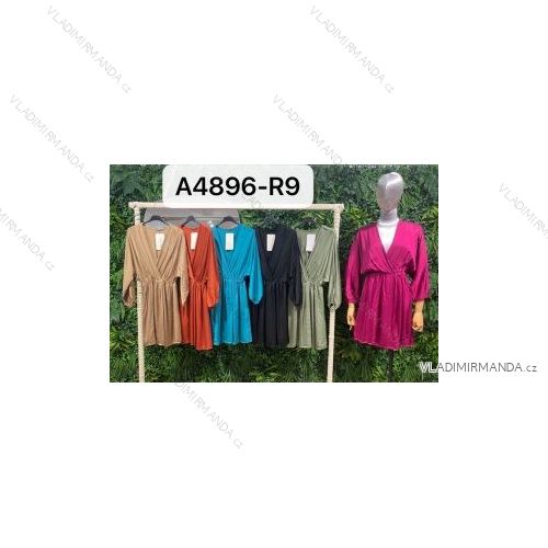 Šaty dlhý rukáv dámske (S/M ONE SIZE) TALIANSKA MÓDA IMPBR22A4896-R9