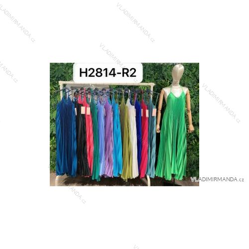 Šaty dlhé na ramienka skladané dámske (S/M ONE SIZE) TALIANSKA MÓDA IMPBR22H2814-R2
