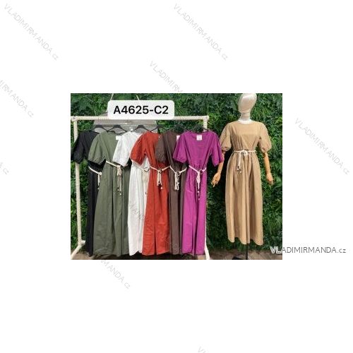 Šaty dlhé krátky rukáv dámske (S/M ONE SIZE) TALIANSKA MÓDA IMPBR22A4625-C2