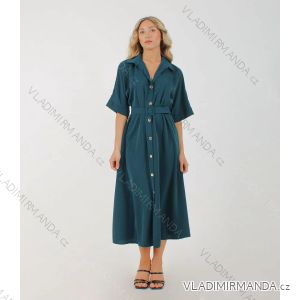 Šaty elegantné košeľové krátky rukáv dámske (S/M ONE SIZE) TALIANSKA MÓDA IMM22Un7990