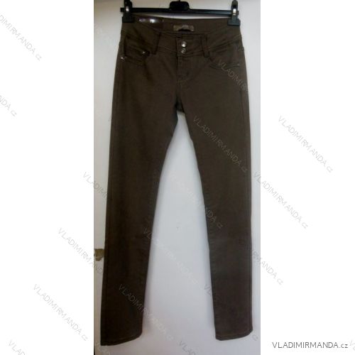 Nohavice silné plátené dámske nízke bedrové (34-44) SAL N399