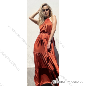 Šaty dlhé skladané bez rukávov dámske (S/M ONE SIZE) TALIANSKA MÓDA IMPBR22H3080-R1