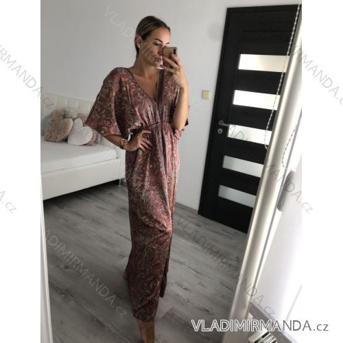 Šaty dlhé letné krátky rukáv dámske (S/ML/XL) TALIANSKA MÓDA IMWP22CR1918